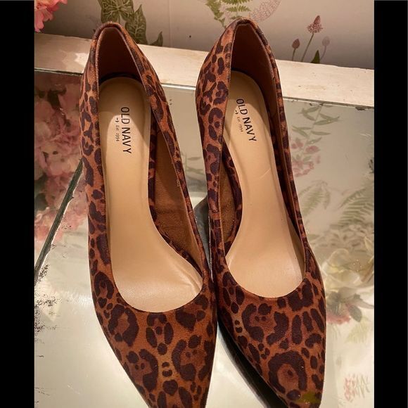 Old Navy Shoes - Old Navy Suede Leopard Shoe -8 brown lesopard, never worn , new
